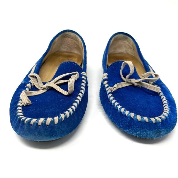 𝅺VERA Wang Premium Label Royal Blue Suede Driving Moccasin Size 6/36 - Picture 6 of 14